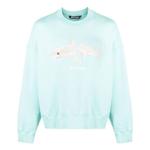 Свитер Palm Angels Split Shark Crew Sweater 'Blue White' - фото