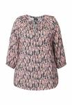 Блуза Ulla Popken FEATHER PRINT 3/4 SLEEVE, Pastel Rose/Light Pink - фото 7