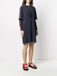 Платье-трапеция с вышитым логотипом KENZO, синий - фото 3