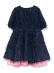 Платье с бахромой Billieblush, синий - фото