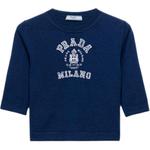 Джемпер с интарсией логотипа Cashmere PRADA, темно-синий - фото