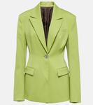 Блейзер из шерстяного габардина THE ATTICO, зеленый - фото