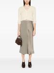 Юбка миди из атласа AMI Paris, серый - фото 2