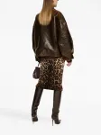 Юбка миди с леопардовым принтом DOLCE & GABBANA, коричневый - фото 4