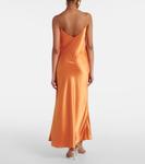 Платье-комбинация из атласа в стиле прованс Galvan, Ochre - фото 3