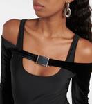 Боди с декорированным вырезом David Koma, черный - фото 5