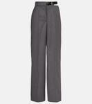 Шерстяные фланелевые прямые брюки Stella McCartney, Grey Melange - фото