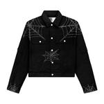 Куртка Sp5der Web Denim Cropped Trucker Jacket, Black - фото