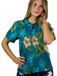 Блуза King Kameha Small Flower, Petrol - фото