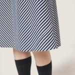 Платье из трикотажа в полоску MIU MIU, белый/синий - фото 6