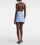 Полосатое мини-платье-халтер из хлопка Prada, Pervinca - фото 3