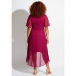 Платье миди асимметричное plus size Avenue, Deep Berry - фото 3