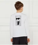 Лонгслив regular fit Karl Lagerfeld Kids, белый - фото 3