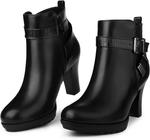 Женские ботильоны Perphy с печатным ремешком на блочном каблуке, Black - фото