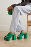 PORTE & PAIRE атласные мюли на платформе, изумруд - фото 3