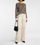 Джинсы с высокой посадкой и широкими штанинами Prada, Natural - фото 2