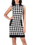 Черно-белое мини-платье с узором "гусиная лапка" Frank Lyman - фото