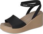 Туфли Crocs Brooklyn Ankle Strap Wedges, Black/Mushroom - фото 7