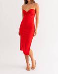 Платье Thea Twist миди в красном цвете LE LIS - фото