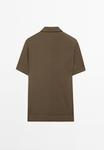 Поло Massimo Dutti POLO NECK SHORT SLEEVE, Khaki - фото 6