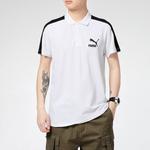 Рубашка поло iconic t7 polo shirt 'white black' Puma, белый - фото 3