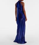 Полупрозрачное платье из органзы Sienna Galvan, Lapis Lazuli - фото 3