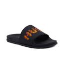 Шлепанцы мужские Hugo с логотипом бренда, черный - фото