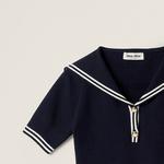 Рубашка женская темно-синяя Miu Miu - фото 6