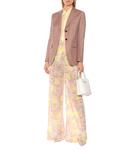 Широкие брюки из цветочного джерси Prada, Glicine - фото 2