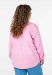 Блуза Zizzi Button-down blouse, Pink Frosting/Pink - фото 3
