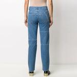 Джинсы женские Mm6 Maison Margiela с принтом цепочки, синий - фото 4