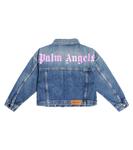 Укороченная джинсовая куртка с логотипом Palm Angels Kids, синий - фото 3