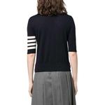 Вязаный свитер с воротником-стойкой THOM BROWNE, темно-синий - фото 7