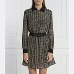 Шелковое платье с поясом Liu Jo, черный - фото