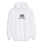 Свитер pullover drawstring hoodie white Balenciaga, белый - фото