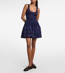 Мини-платье рельефной вязки Alaïa, синий - фото 2