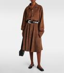 Юбка миди из плиссированной замши Ami Paris, Noisette - фото 2