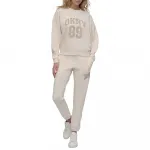 Толстовка DKNY Distressed Rhinestone Logo, бежевый - фото 4