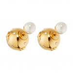 Золотые серьги-гвоздики для женщин DIOR - фото