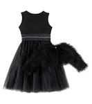 Платье из тюля с декором Monnalisa, Nero - фото 3