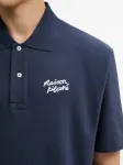 Поло с вышитым логотипом Maison Kitsuné, синий - фото 5