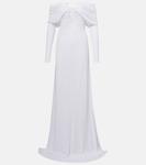 Асимметриное платье макси с открытыми плечами Arched Palm Christopher Esber, белый - фото