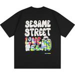 Футболка унисекс SESAME STREET, тёмно-синяя - фото