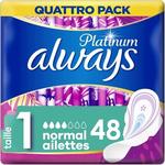 Женские подушечки Always Platinum Normal с крылышками, 48 шт. - фото