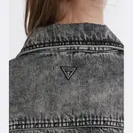 Бордовая джинсовая куртка классического кроя Guess, черный - фото 4