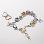 Шарм Openable & Splittable Handcuffs Dangle Pandora, двухцветный - фото 6