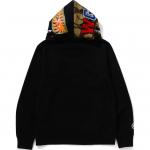 Бейп свитшот с капюшоном Swarovski Shark на молнии A BATHING APE, синий - фото 6