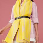 Шарф вязаный унисекс желтый HERMES - фото 2