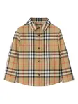 Клетчатая рубашка Burberry Kids, бежевый - фото