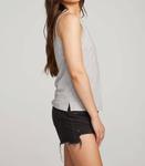 Базовая майка с разрезом цвета «меланжевый серый» Chaser - фото 3